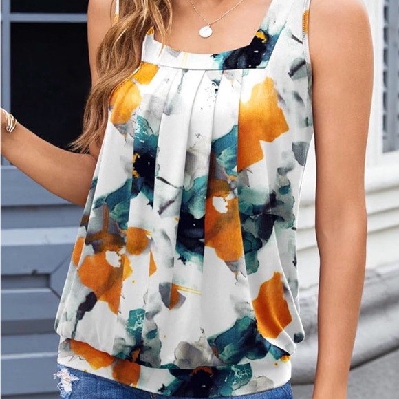 Floral Sleeveless Top - Multicolor - Picture 3 of 3